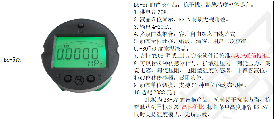 BS-5YX/(3051)液晶智能板卡校准说明