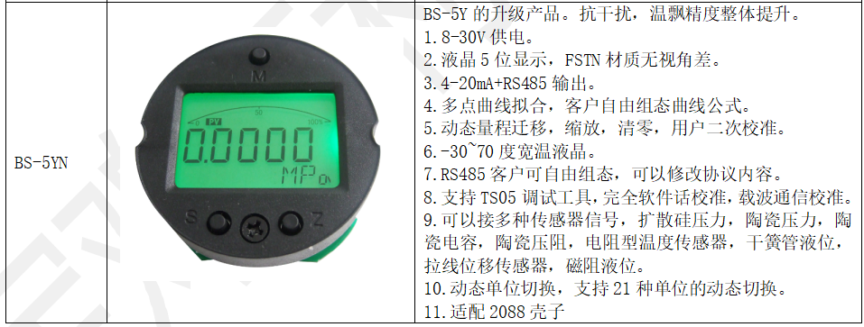 特价BS-5YN型4-20mA+RS485智能板卡调试说明